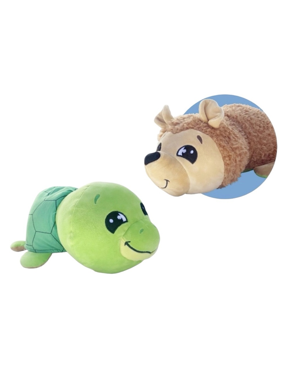FlipaZoo Mushmillows 15" Taylor Turtle Emery Hedgehog Reversible Plush Toy Large
